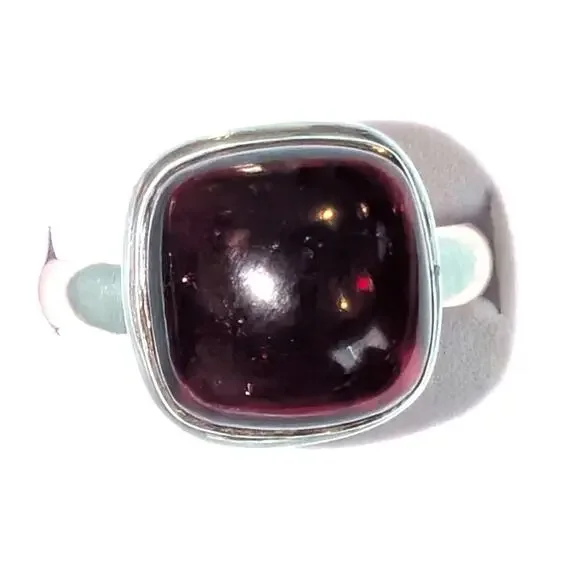 Vintage Sterling Silver Natural Amethyst Ring Size 10 Square - Picture 12 of 12